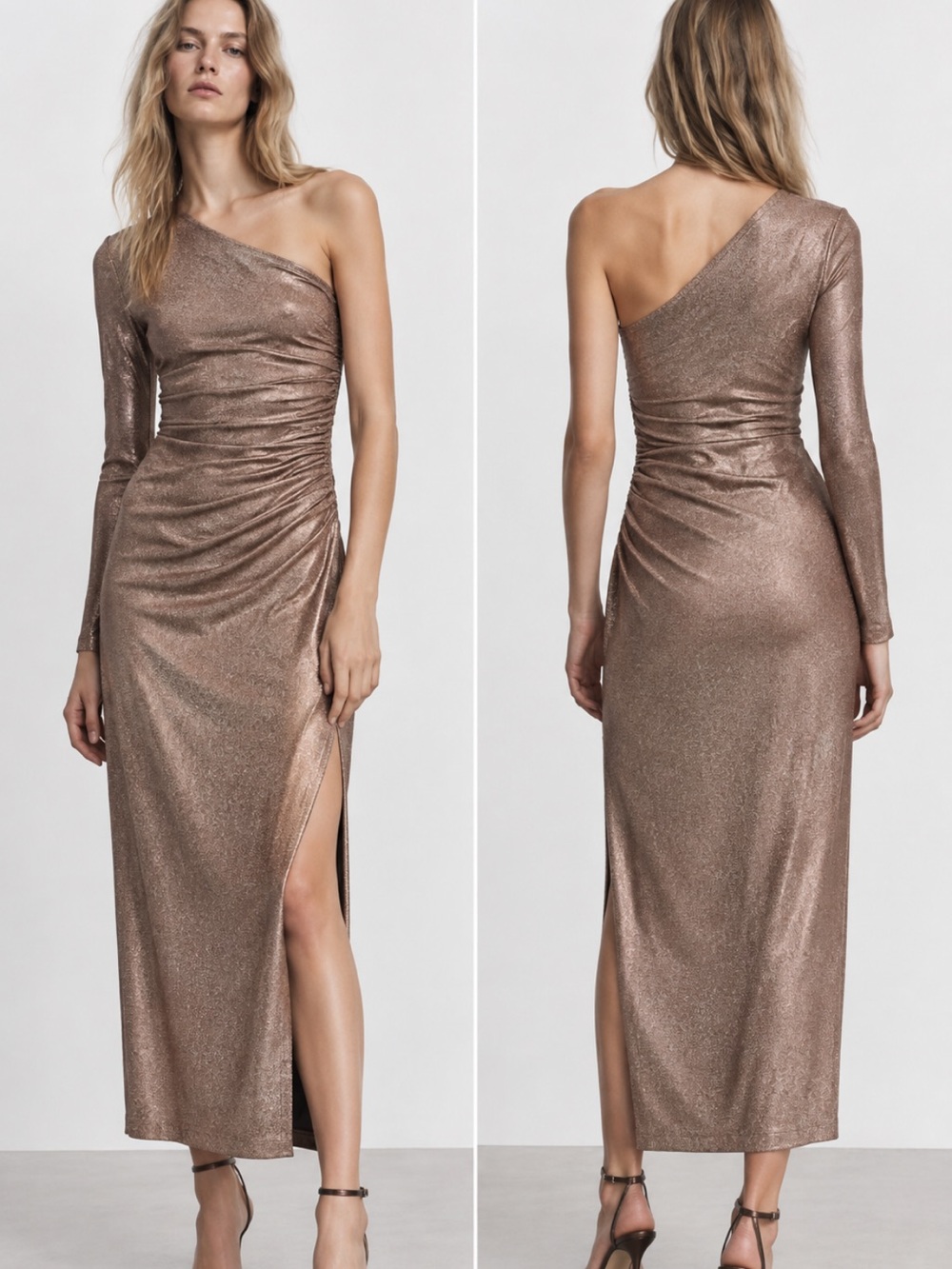 Zara | Dresses | Zara Nwt Sparkly Draped Asymmetric Dress 387204